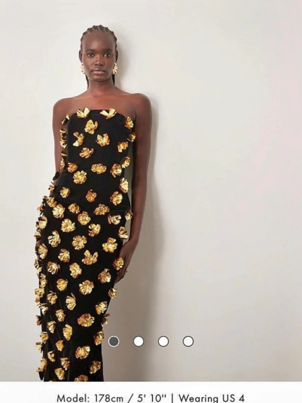 ASOS ARRANGE 3D floral bandeau column maxi dress in black